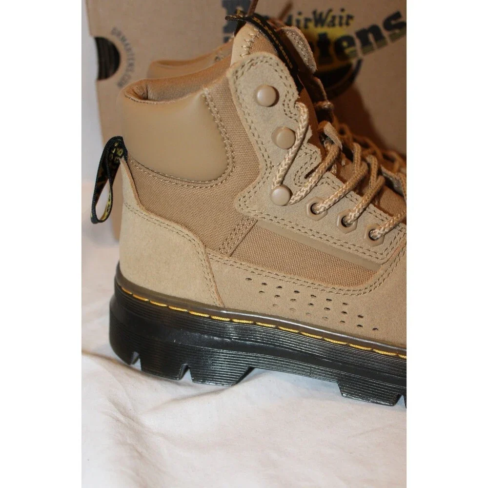 Dr Martens Rilla Men's Size 14 Lace Up Emboss Poly Combat Boots NIB SAVANNAH TAN